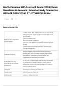 North Carolina SLP-Assistant Exam &lpar;2025&rpar; Exam Questions & Answers &vert; Latest Already Graded A&plus; UPDATE 2025&vert;2026&excl;&excl; STUDY GUIDE EXAM