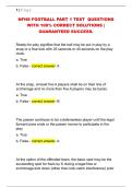 NFHS FOOTBALL PART 1 TEST  QUESTIONS  WITH 100&percnt; CORRECT SOLUTIONS &vert;  GUARANTEED SUCCESS&period; 