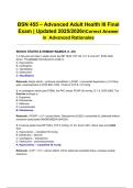 BSN 455 &ndash; Advanced Adult Health III Final Exam &vert; Updated 2025&sol;2026nCorrect Answer in  Advanced Rationales 