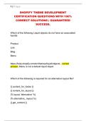 SHOPIFY THEME DEVELOPMENT  CERTIFICATION QUESTIONS WITH 100&percnt;  CORRECT SOLUTIONS &vert; GUARANTEED  SUCCESS&period; 