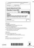 2025 Pearson Edexcel A Level History Paper 3 &lpar;9HI0&sol;32&colon; Themes in breadth with aspects in depth&rpar;