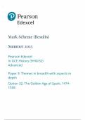 2025 Pearson Edexcel A Level History Mark Scheme Paper 3 &lpar;9HI0&sol;32&colon; Themes in breadth with aspects in depth&rpar;