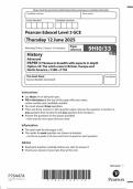 2025 Pearson Edexcel A Level History Paper 3 &lpar;9HI0&sol;33&colon; Themes in breadth with aspects in depth&rpar;