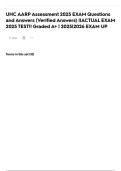 UHC AARP Assessment 2025 EXAM Questions and Answers &lpar;Verified Answers&rpar; &vert;&vert;ACTUAL EXAM 2025 TEST&excl;&excl; Graded A&plus; &vert; 2025&vert;2026 EXAM UP