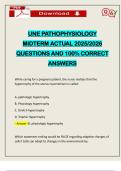 UNE PATHOPHYSIOLOGY MIDTERM ACTUAL 2025&sol;2026 QUESTIONS AND 100&percnt; CORRECT ANSWERS