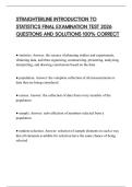STRAIGHTERLINE INTRODUCTION TO STATISTICS FINAL EXAMINATION TEST 2026 QUESTIONS AND SOLUTIONS 100&percnt; CORRECT