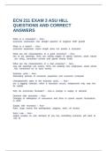 ECN 211 EXAM 3 ASU HILL QUESTIONS AND CORRECT ANSWERS