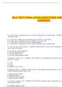 BLS TEST&sol; FINAL EXAM QUESTIONS AND CORRECT ANSWERS