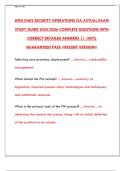 WGU D483 Security Operations OA Actual Exam &vert; Complete Study Guide & Practice Test