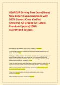  USAREUR Driving Test Exam&vert;Brand New Expert Exam Questions with 100&percnt; Correct Clear Verified Answers&vert; All Graded A&plus;&vert;Latest Premium Update&vert;100&percnt; Guaranteed Success&period;