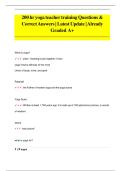 200-Hour Yoga Teacher Training &ndash; Questions & Correct Answers &vert; Graded A&plus;