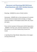 Movement and Physiology BSC1005 Exam &lpar;Final&rpar; Questions with 100&percnt; Verified Answers UPDATED&excl;&excl;&excl;&period;