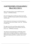 CLEP WESTERN CIVILIZATION I PRACTICE TEST 1 QUESTIONS AND ANSWERS 2025
