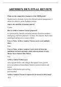 ARTHREX DEX FINAL REVIEW QUESTIONS AND ANSWERS 2025