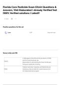 Florida Core Pesticide Exam EXAM Questions & Answers&comma; Well Elaborated &vert; Already Verified Test &vert;100&percnt; Verified solutions &vert; Latest&excl;&excl; 