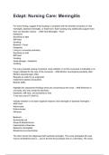 Edapt&colon; Nursing Care&colon; Meningitis NEWEST 2026&sol;2027 ACTUAL EXAM COMPLETE QUESTIONS AND CORRECT DETAILED ANSWERS &lpar;VERIFIED ANSWERS&rpar; &vert;ALREADY GRADED A&plus;&vert;&vert;BRAND NEW&excl;&excl;