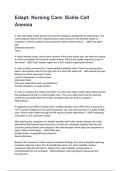 Edapt&colon; Nursing Care&colon; Sickle Cell Anemia NEWEST 2026&sol;2027 ACTUAL EXAM COMPLETE QUESTIONS AND CORRECT DETAILED ANSWERS &lpar;VERIFIED ANSWERS&rpar; &vert;ALREADY GRADED A&plus;&vert;&vert;BRAND NEW&excl;&excl;