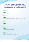 CAP Billy Mitchell Aerospace Study Guide &lpar;Latest 2026&sol; 2027 Update&rpar; &vert; 100&percnt; Verified Questions & Answers &vert; Grade A