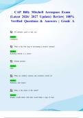CAP Billy Mitchell Aerospace Exam &lpar;Latest 2026&sol; 2027 Update&rpar; Review&vert; 100&percnt; Verified Questions & Answers &vert; Grade A