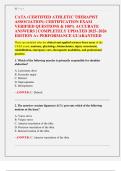 CATA (CERTIFIED ATHLETIC THERAPIST  ASSOCIATION) CERTIFICATION EXAM  VERIFIED QUESTIONS & 100% ACCURATE  ANSWERS | COMPLETELY UPDATED 2025–2026  EDITION A+ PERFORMANCE GUARANTEED 