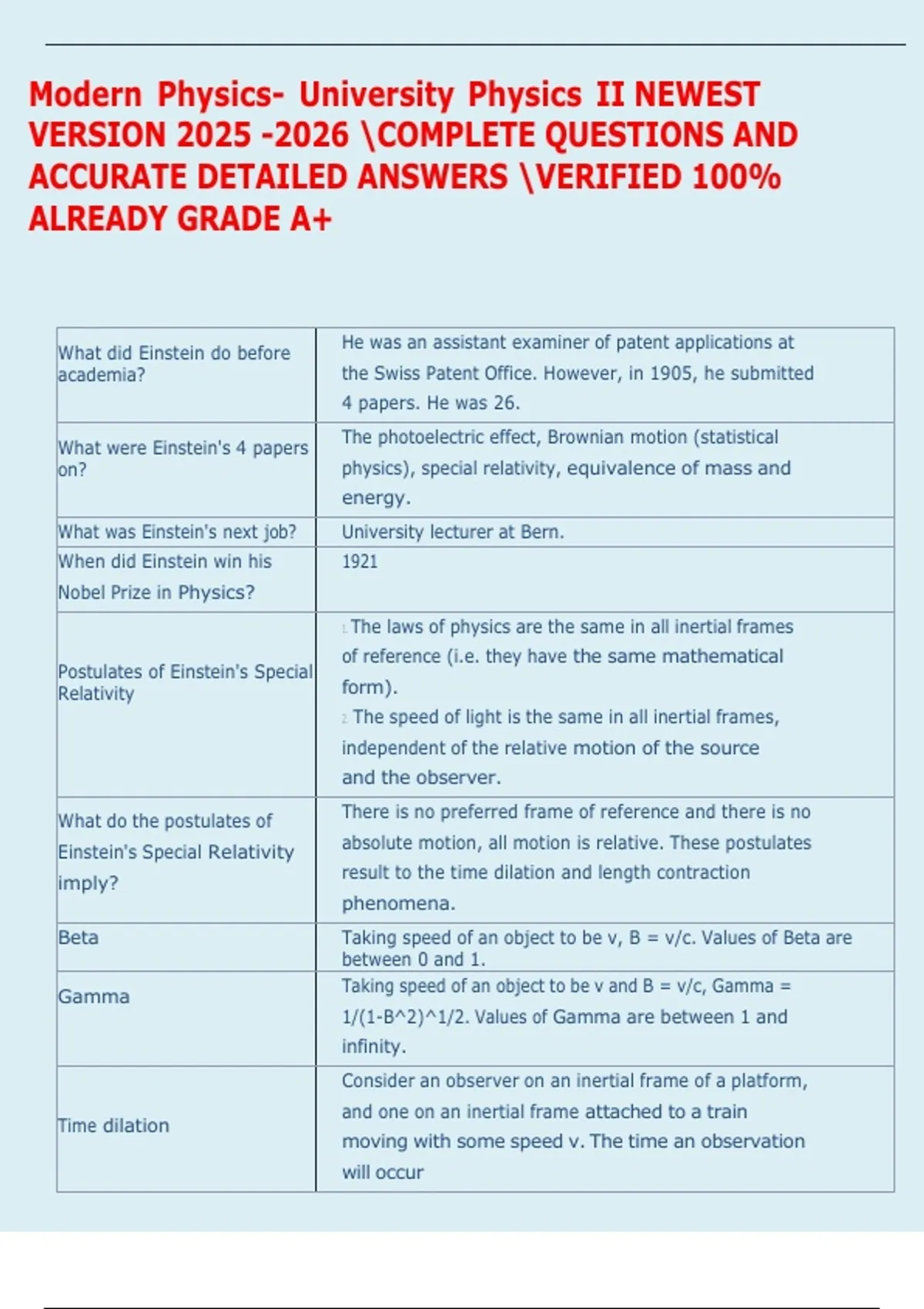 Modern Physics- University Physics II NEWEST VERSION COMPLETE QUESTIONS ...