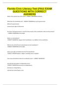 Florida Civic Literacy Test &lpar;FAU&rpar; EXAM QUESTIONS WITH CORRECT ANSWERS&period;pdf