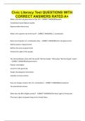 Civic Literacy Test QUESTIONS WITH CORRECT ANSWERS RATED A&plus;&period;pdf