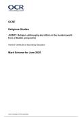 OCR GCSE  Religious Studies  J625&sol;07&colon; Religion&comma; philosophy and ethics in the modern world  from a Muslim perspective  General Certificate of Secondary Education  Mark Scheme for June 2025 
