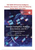 Full Test Bank for Business Intelligence&comma; Analytics&comma; Data Science&comma; and AI&comma; 5th Edition by Ramesh Sharda&comma; Dursun Delen&comma; and Efraim Turban