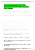 History Final Exam Study Guide Questions and Actual Answers 2025-2026 Edition&period;
