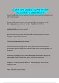 D184 OA QUESTIONS WITH ACCURATE ANSWERS