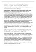 SOCI 1101 EXAM 1 QUESTIONS & ANSWERS