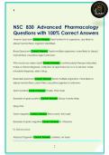 NSC 830 Advanced Pharmacology  Questions with 100&percnt; Correct Answers
