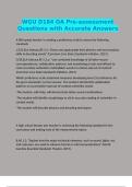 WGU D184 OA Pre-assessment Questions with Accurate Answers