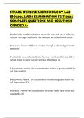 STRAIGHTERLINE MICROBIOLOGY LAB BIO250L LAB 7 EXAMINATION TEST 2026 COMPLETE QUESTIONS AND SOLUTIONS GRADED A&plus;