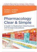 Full Test Bank for Pharmacology Clear and Simple&colon; A Guide to Medication Classifications and Dosage Calculations&comma; 5th Edition by Cynthia J&period; Watkins and Amy Blades