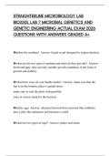 STRAIGHTERLINE MICROBIOLOGY LAB BIO250L LAB 7 MICROBIAL GENETICS AND GENETIC ENGINEERING ACTUAL EXAM 2026 QUESTIONS WITH ANSWERS GRADED A&plus;
