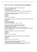 SOCI 1101 TEST 1 UGA QUESTIONS & ANSWERS