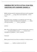 SUBURBAN FIRE TACTICS ACTUAL EXAM 2026 QUESTIONS WITH ANSWERS GRADED A&plus;