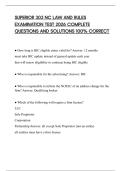 SUPERIOR 303 NC LAW AND RULES EXAMINATION TEST 2026 COMPLETE QUESTIONS AND SOLUTIONS 100&percnt; CORRECT