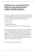 SUPERIOR 303 NC LAW AND RULES TEST PAPER 2026 EXAM QUESTIONS WITH CORRECT ANSWERS GRADED A&plus;