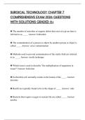 SURGICAL TECHNOLOGY CHAPTER 7 COMPREHENSIVE EXAM 2026 QUESTIONS WITH SOLUTIONS GRADED A&plus;