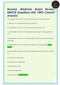 Nuclear Medicine Board Review  NMTCB Questions with 100&percnt; Correct  Answers