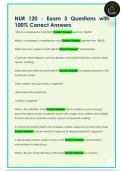 NUR 120 - Exam 3 Questions with  100&percnt; Correct Answers