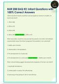 NUR 208 EAQ &num;2&colon; Infant Questions with  100&percnt; Correct Answers