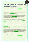NUR 208- Lesson 6 Questions with  100&percnt; Correct Answers