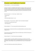 Erosion and Sediment Control exam questions  and 100&percnt; correct answers 