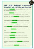 NUR 2090&colon; Nutrional Assessment  Questions with 100&percnt; Correct Answers