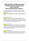 NURS 640 &ndash; Exam 1 Health Assessment &lpar;Revised Exam Questions and Correct Answers&rpar; &ndash; Comprehensive A&plus; Study Material