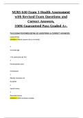 NURS 640 &ndash; Exam 3 Health Assessment &ndash; Revised Exam Questions and Correct Answers &lpar;Comprehensive A&plus; Study Material&rpar;